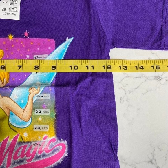 NWT Vintage Disney Tinker Bell purple tshirt size small XXS 2/3 - Picture 3 of 5